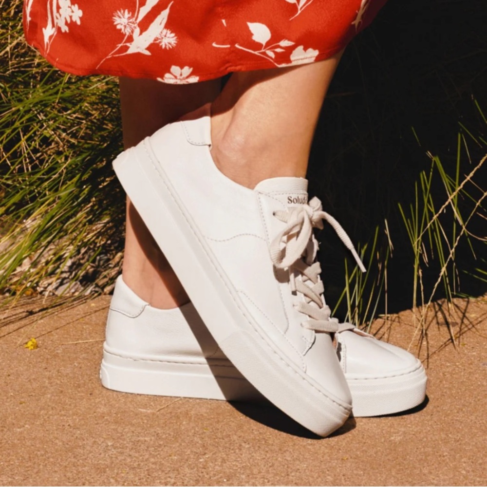 Soludos The Ibiza Platform Sneaker Oasis White size 7.5